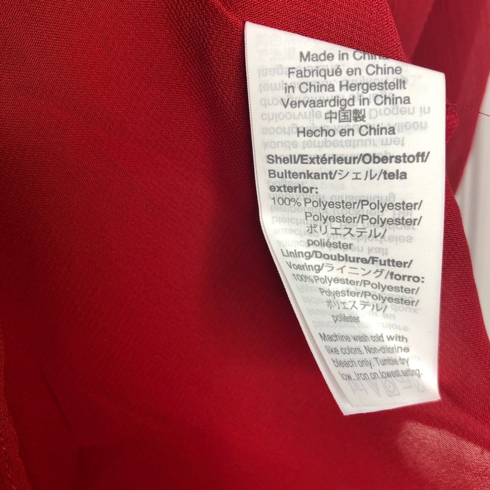Madewell Pintucked Midi Dress Red Chiffon 12 - Picture 7 of 7